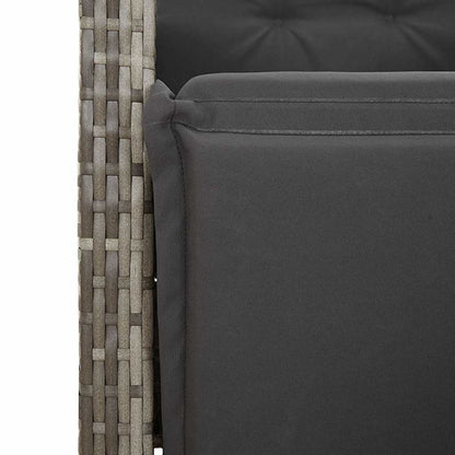 Set Bistrò da Giardino 9 pz con Cuscini in Polyrattan Grigio - homemem39