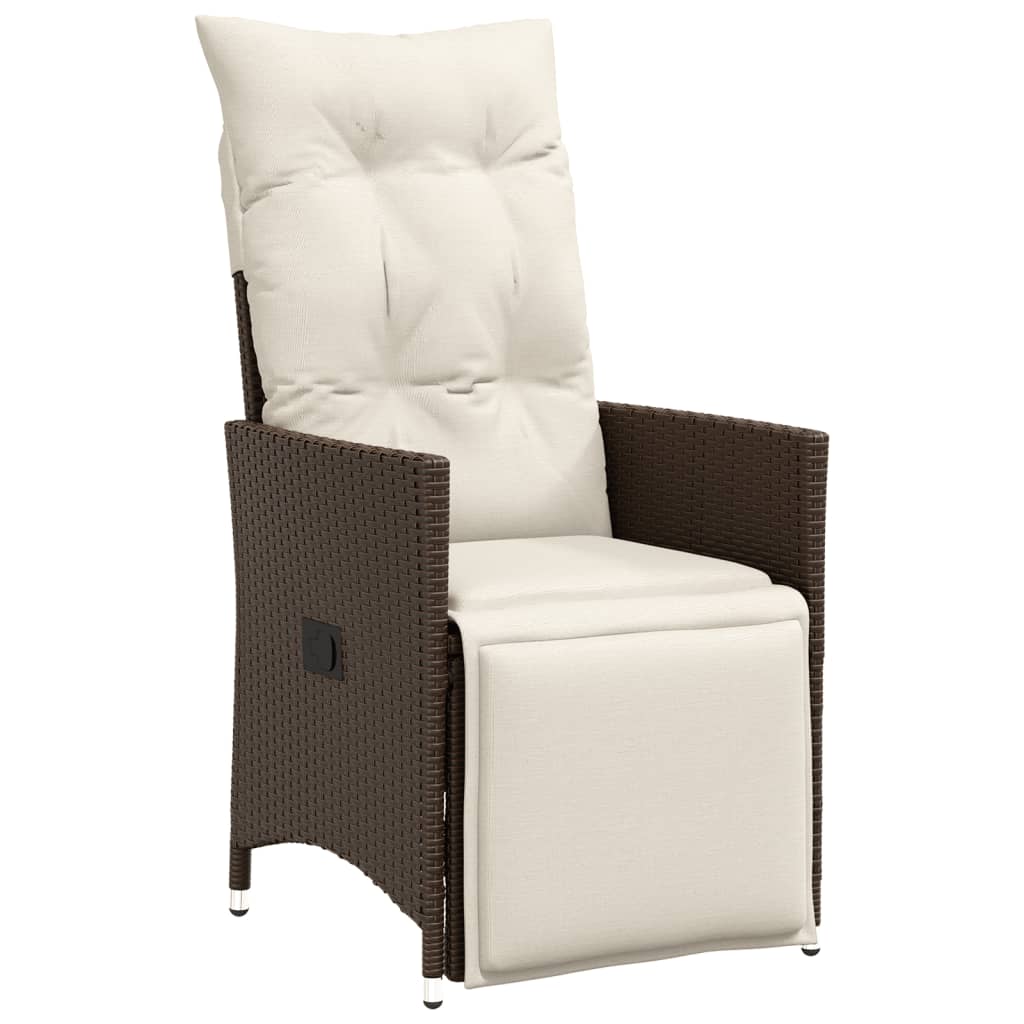Set Bistrò da Giardino 7 pz con Cuscini in Polyrattan Marrone | homemem39