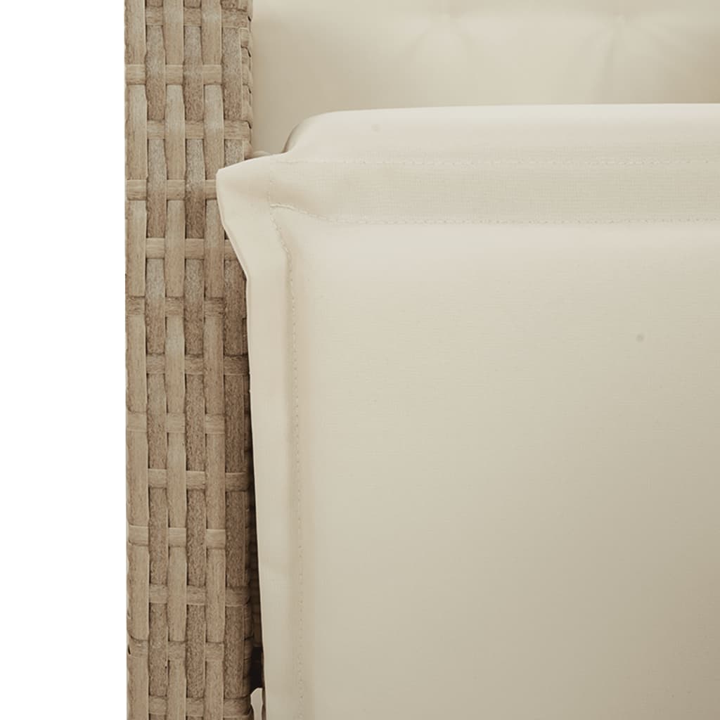 Set da Bistrò da Giardino 9 pz con Cuscini Beige in Polyrattan
