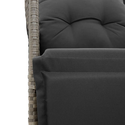 Set Bistrò da Giardino 9 pz con Cuscini in Polyrattan Grigio | homemem39
