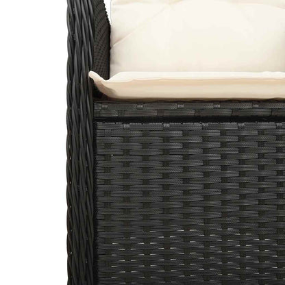 Set Bistrò da Giardino 3 pz con Cuscini in Polyrattan Nero - homemem39