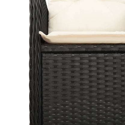 Set Bistrò da Giardino 5 pz con Cuscini in Polyrattan Nero | homemem39