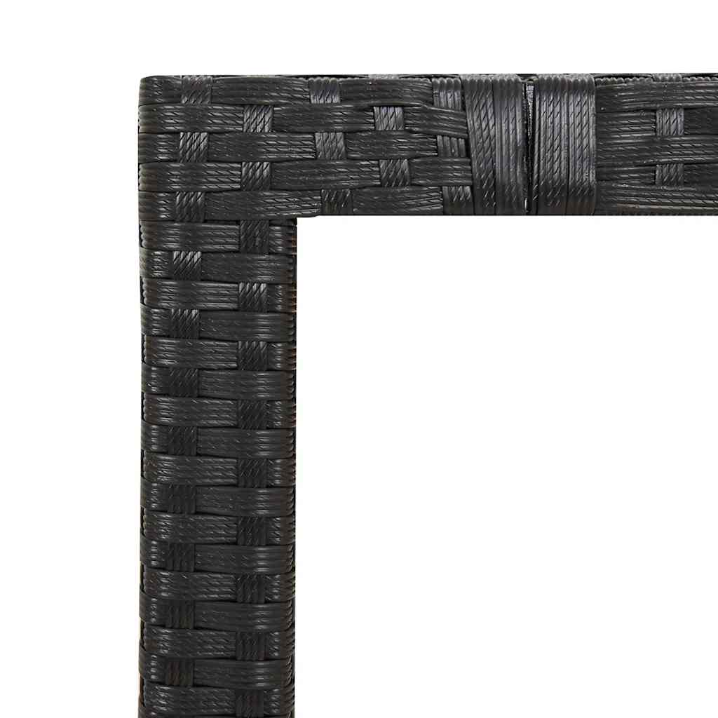 Set da Bistrò da Giardino 7 pz con Cuscini Nero in Polyrattan | homemem39