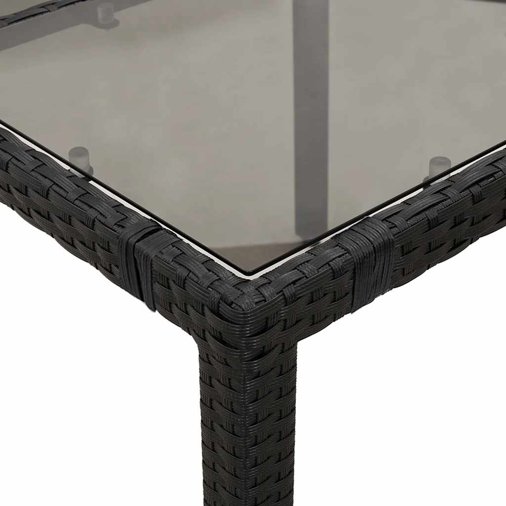 Set Bistrò da Giardino 5 pz con Cuscini in Polyrattan Nero | homemem39