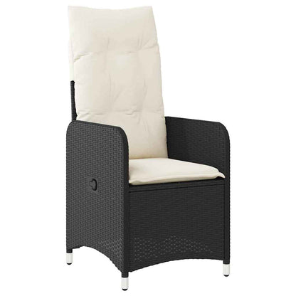 Set Bistrò da Giardino 5 pz con Cuscini in Polyrattan Nero | homemem39