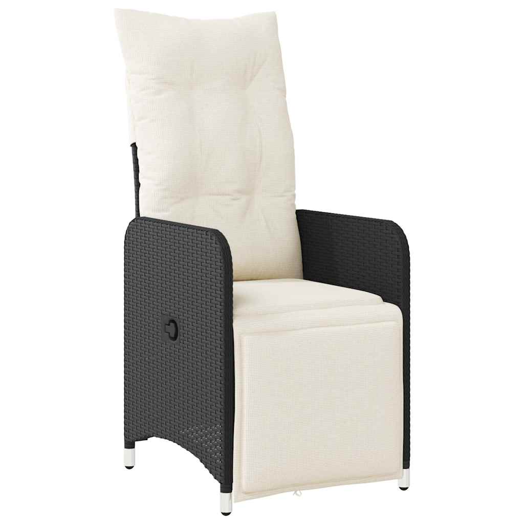 Set Bistrò da Giardino 5 pz con Cuscini in Polyrattan Nero | homemem39