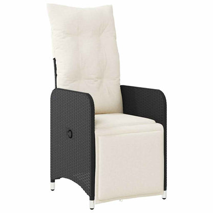 Set da Bistrò da Giardino 7 pz con Cuscini Nero in Polyrattan | homemem39