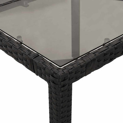 Set Bistrò da Giardino 9 pz con Cuscini in Polyrattan Nero | homemem39