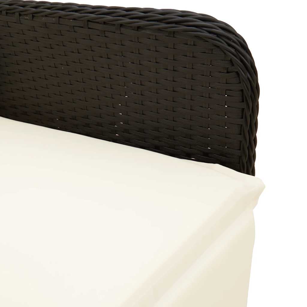 Set Bistrò da Giardino 9 pz con Cuscini in Polyrattan Nero | homemem39