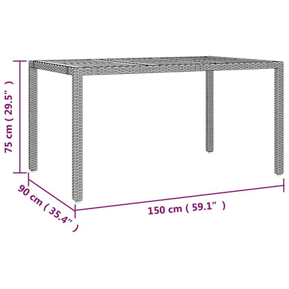 Set Bistrò da Giardino 7 pz con Cuscini in Polyrattan Grigio | homemem39