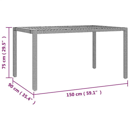 Set Bistrò da Giardino 7 pz con Cuscini in Polyrattan Grigio | homemem39