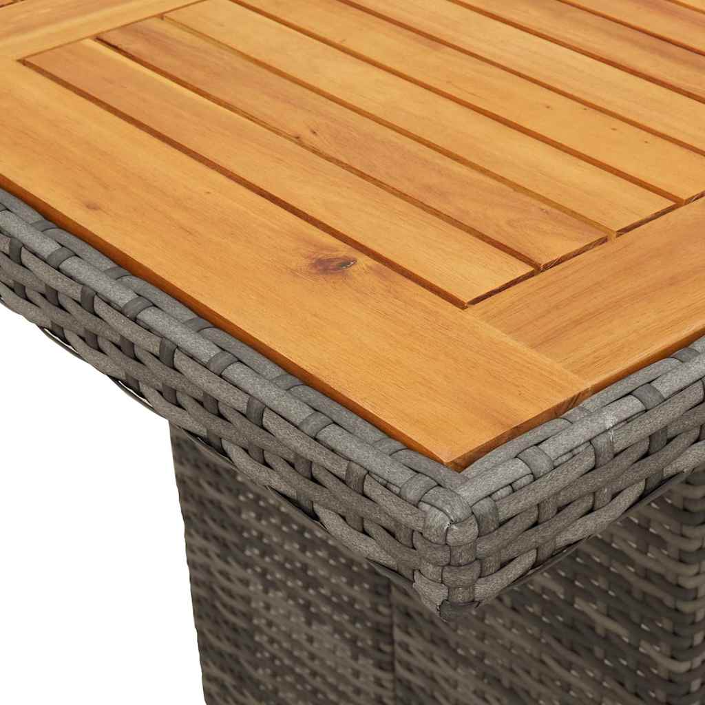 Set Bistrò da Giardino 9 pz con Cuscini in Polyrattan Grigio - homemem39