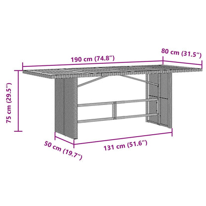 Set Bistrò da Giardino 9 pz con Cuscini in Polyrattan Grigio | homemem39