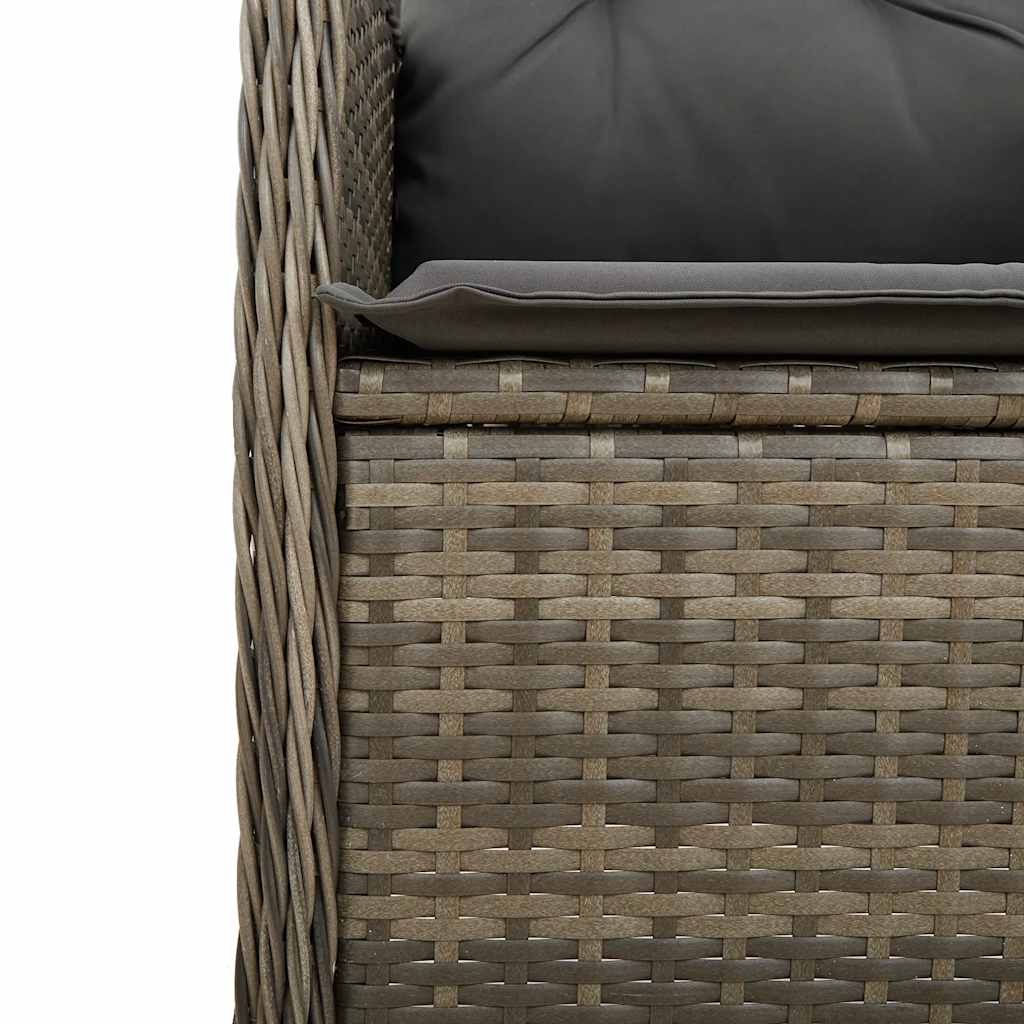 Set Bistrò da Giardino 5 pz con Cuscini in Polyrattan Grigio - homemem39