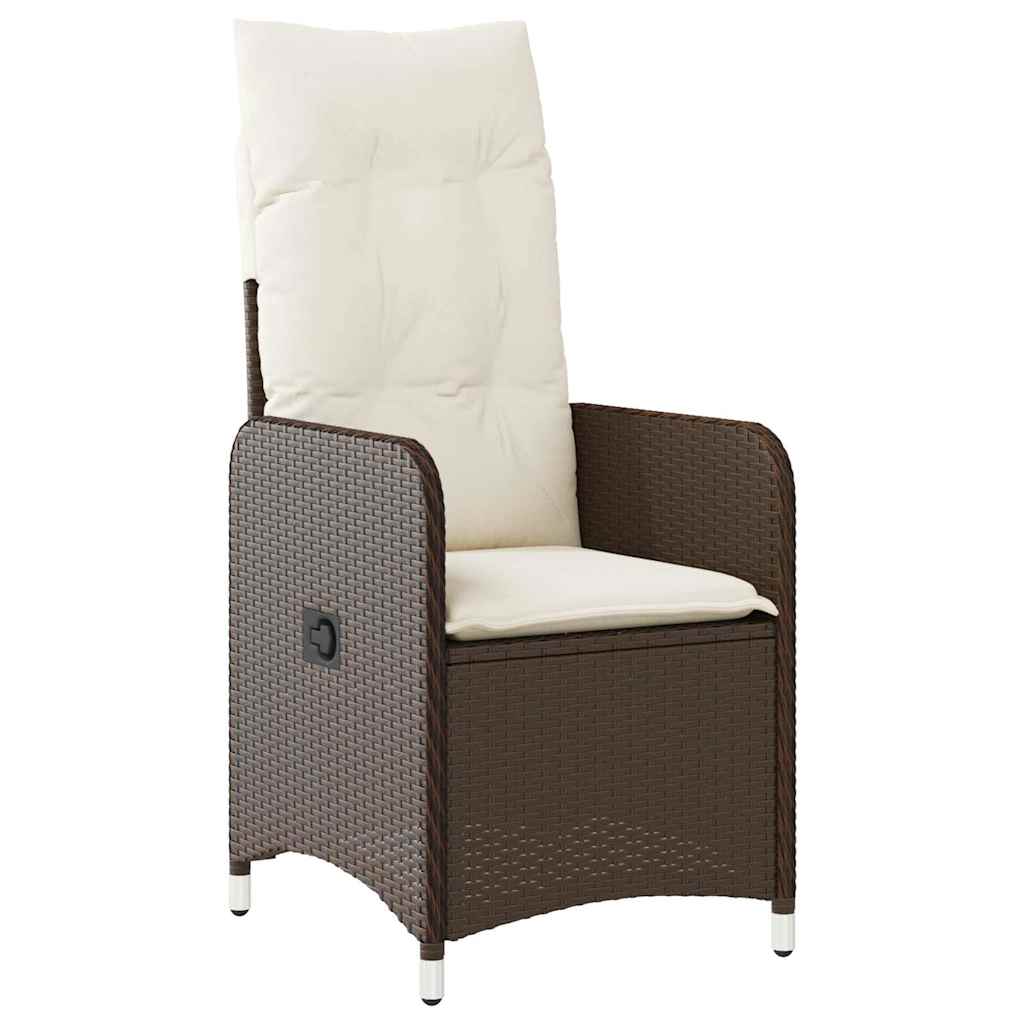 Set Bistrò da Giardino 5 pz con Cuscini in Polyrattan Marrone - homemem39