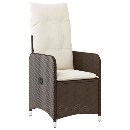 Set Bistrò da Giardino 7 pz con Cuscini in Polyrattan Marrone | homemem39