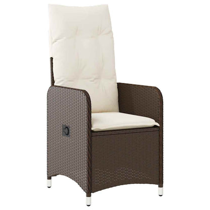 Set Bistrò da Giardino 7 pz con Cuscini in Polyrattan Marrone | homemem39