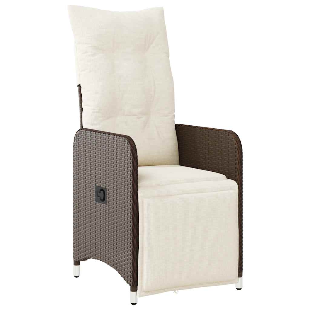 Set Bistrò da Giardino 9 pz con Cuscini in Polyrattan Marrone - homemem39