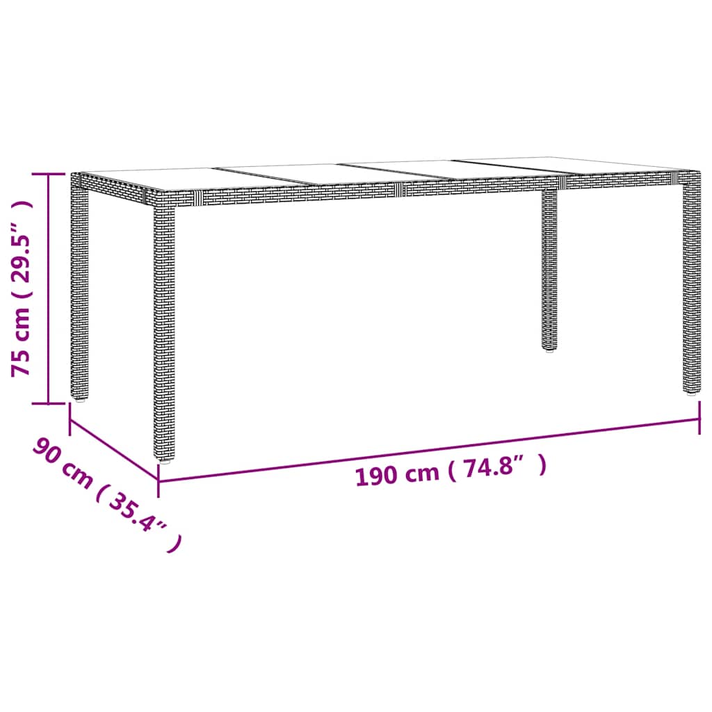 Set da Bistrò da Giardino 7 pz con Cuscini Beige in Polyrattan | homemem39
