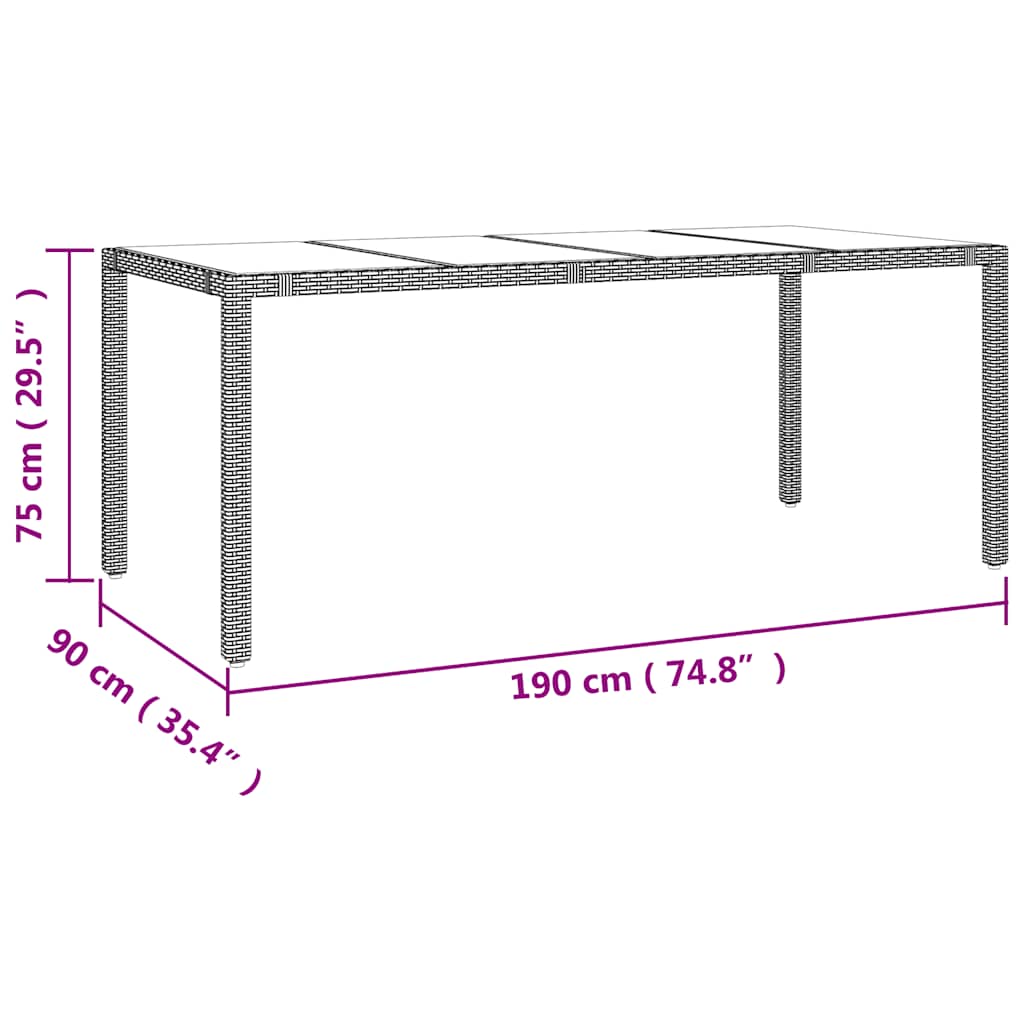 Set da Bistrò da Giardino 9 pz con Cuscini Beige in Polyrattan | homemem39