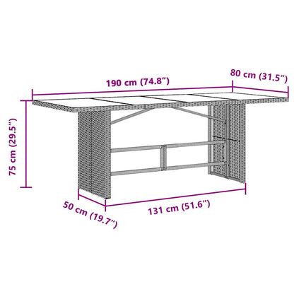 Set da Bistrò da Giardino 9 pz con Cuscini Beige in Polyrattan | homemem39