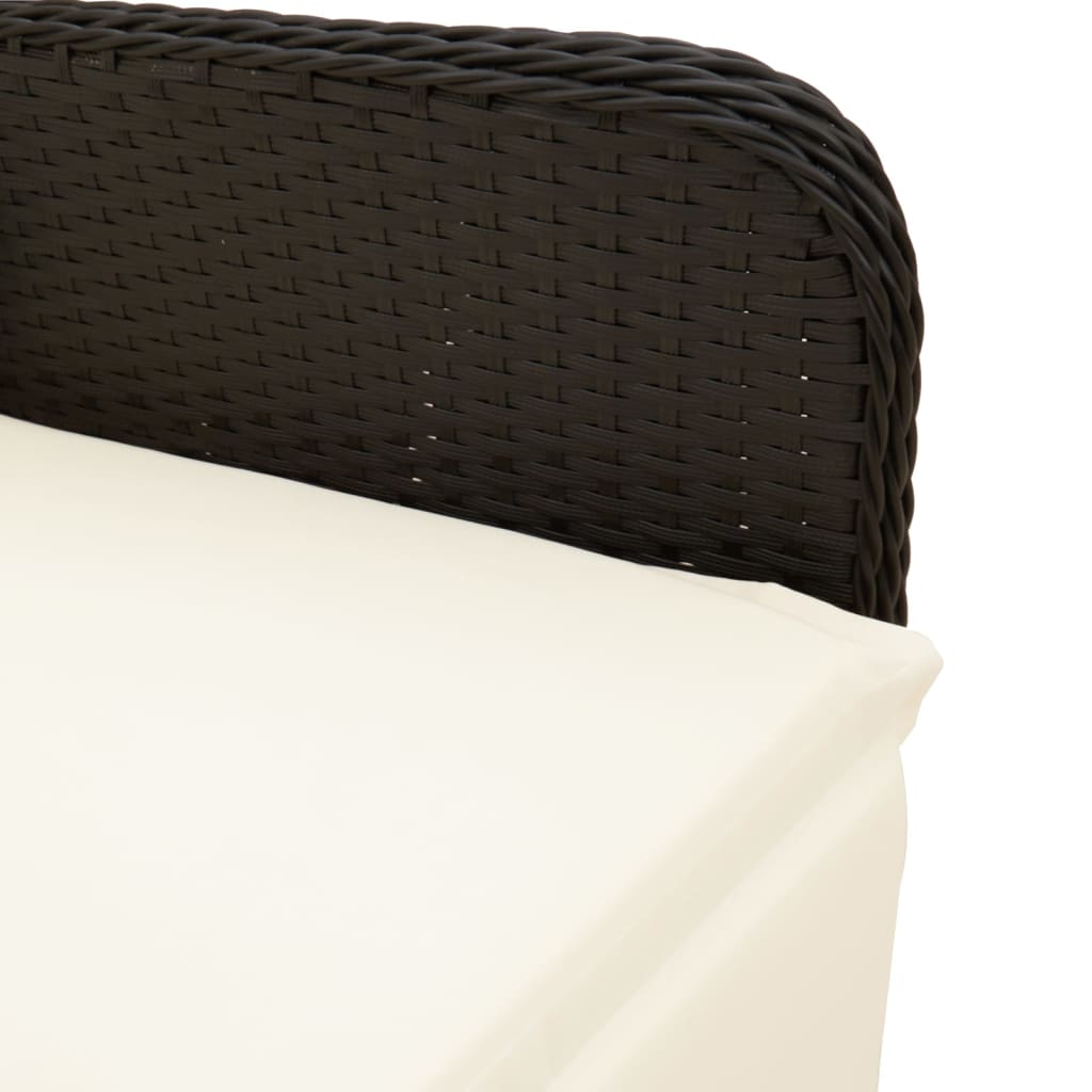 Set Bistrò da Giardino 5 pz con Cuscini in Polyrattan Nero | homemem39
