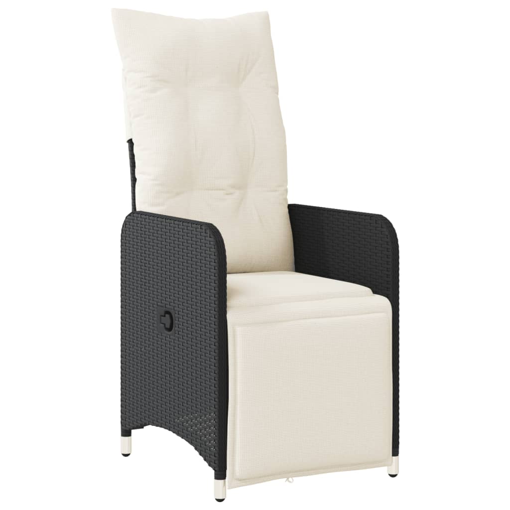 Set da Bistrò da Giardino 7 pz con Cuscini Nero in Polyrattan | homemem39