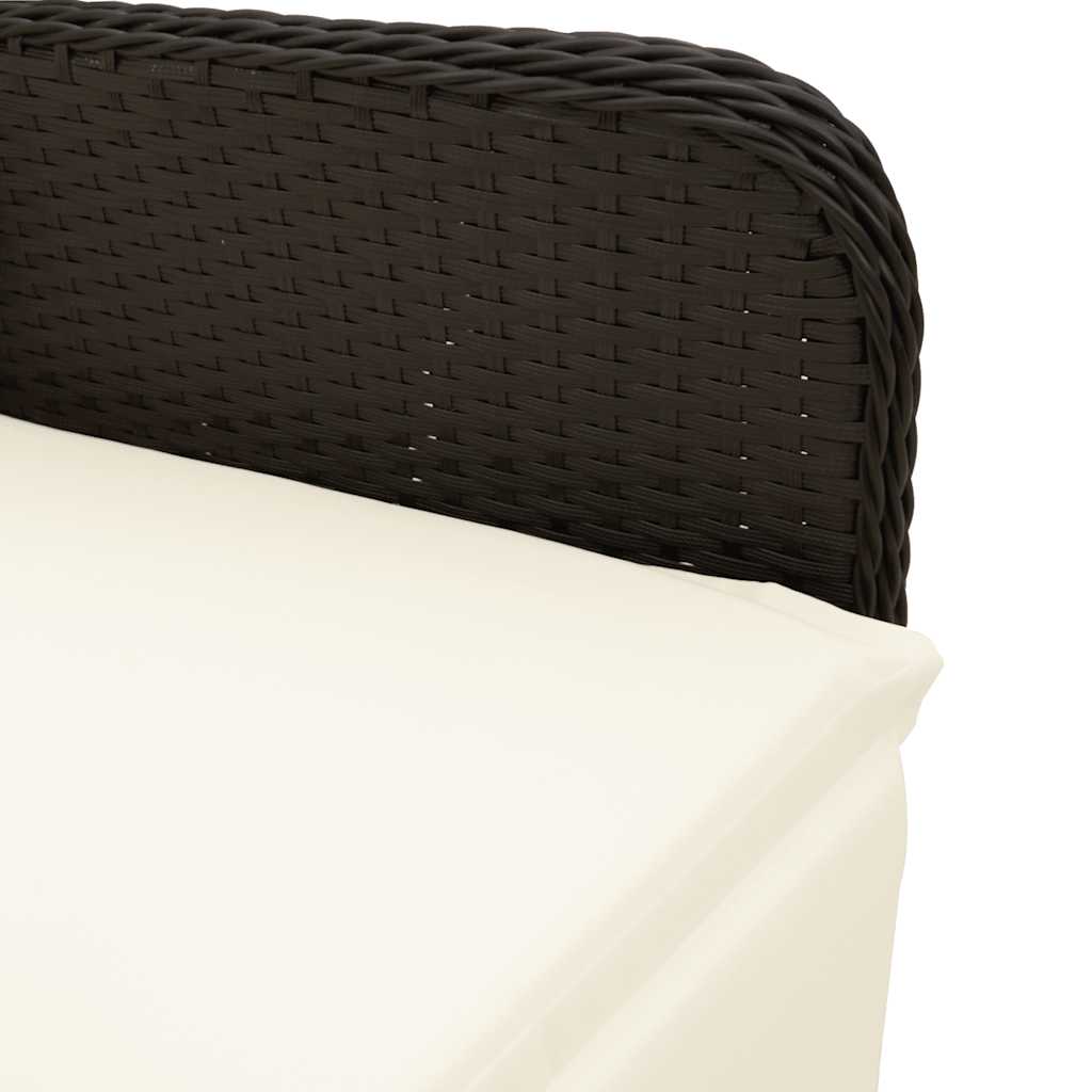 Set Bistrò da Giardino 9 pz con Cuscini in Polyrattan Nero | homemem39