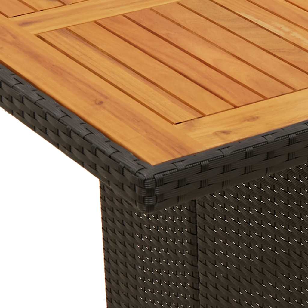 Set da Bistrò da Giardino 7 pz con Cuscini Nero in Polyrattan - homemem39