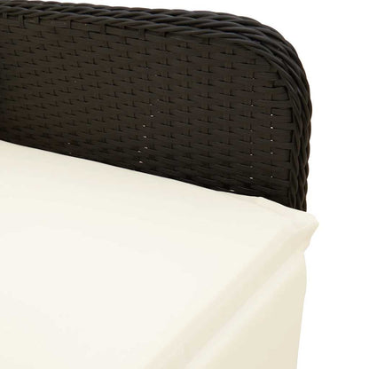 Set Bistrò da Giardino 9 pz con Cuscini in Polyrattan Nero - homemem39