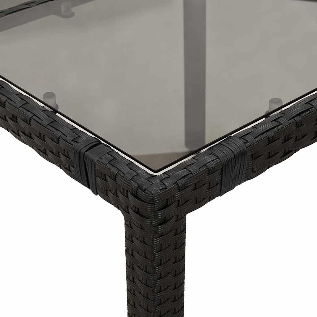 Set Bistrò da Giardino 5 pz con Cuscini in Polyrattan Nero | homemem39