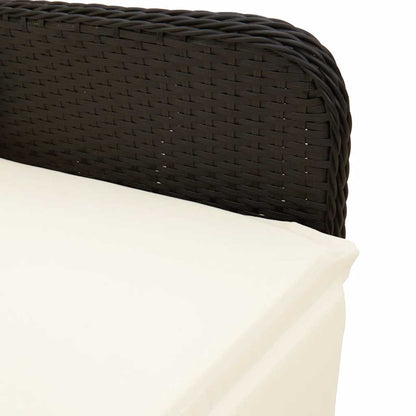 Set da Bistrò da Giardino 7 pz con Cuscini Nero in Polyrattan | homemem39