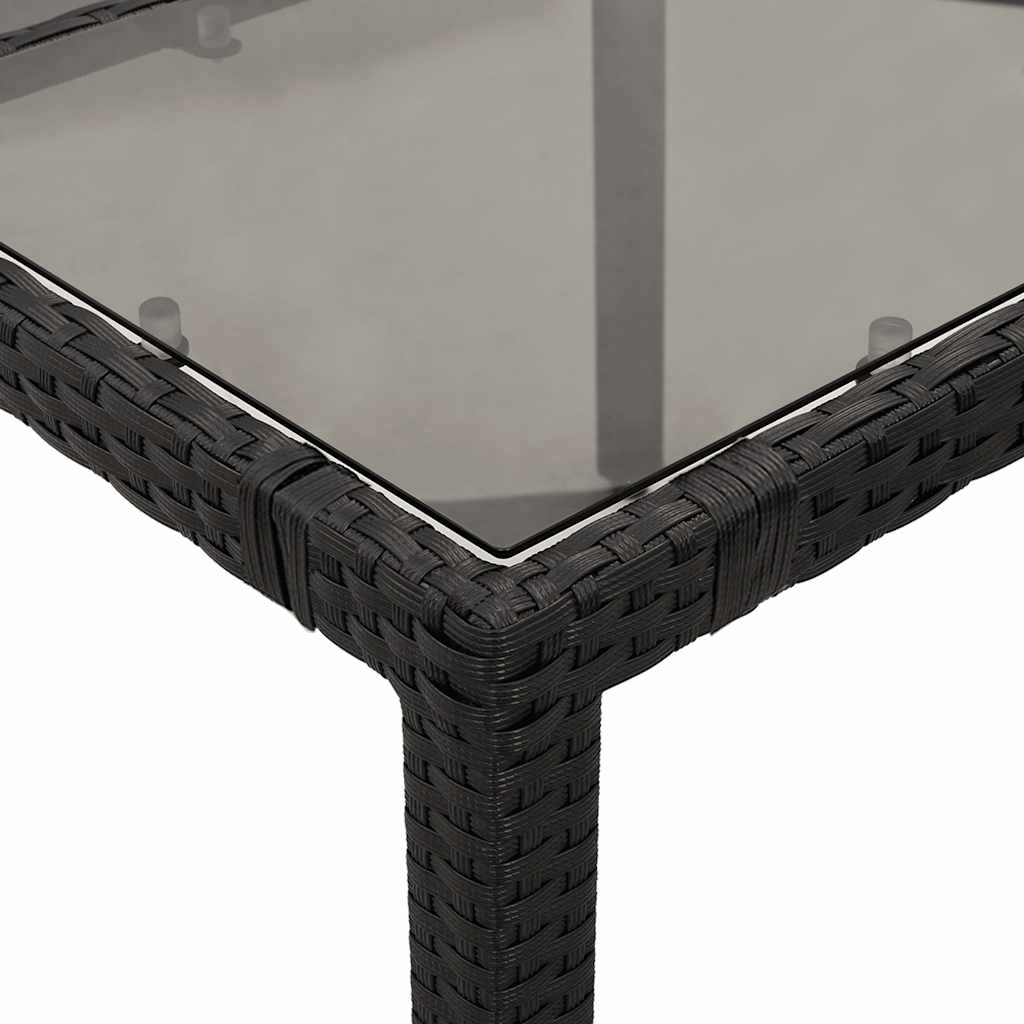 Set da Bistrò da Giardino 7 pz con Cuscini Nero in Polyrattan | homemem39