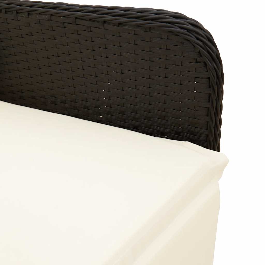 Set da Bistrò da Giardino 7 pz con Cuscini Nero in Polyrattan | homemem39