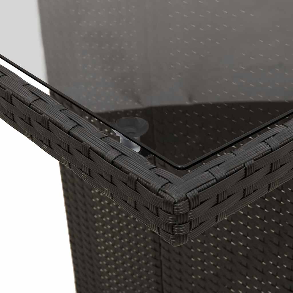 Set da Bistrò da Giardino 7 pz con Cuscini Nero in Polyrattan | homemem39