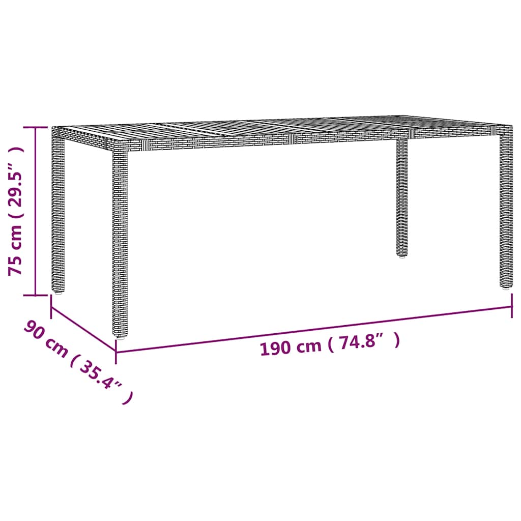Set Bistrò da Giardino 9 pz con Cuscini in Polyrattan Grigio