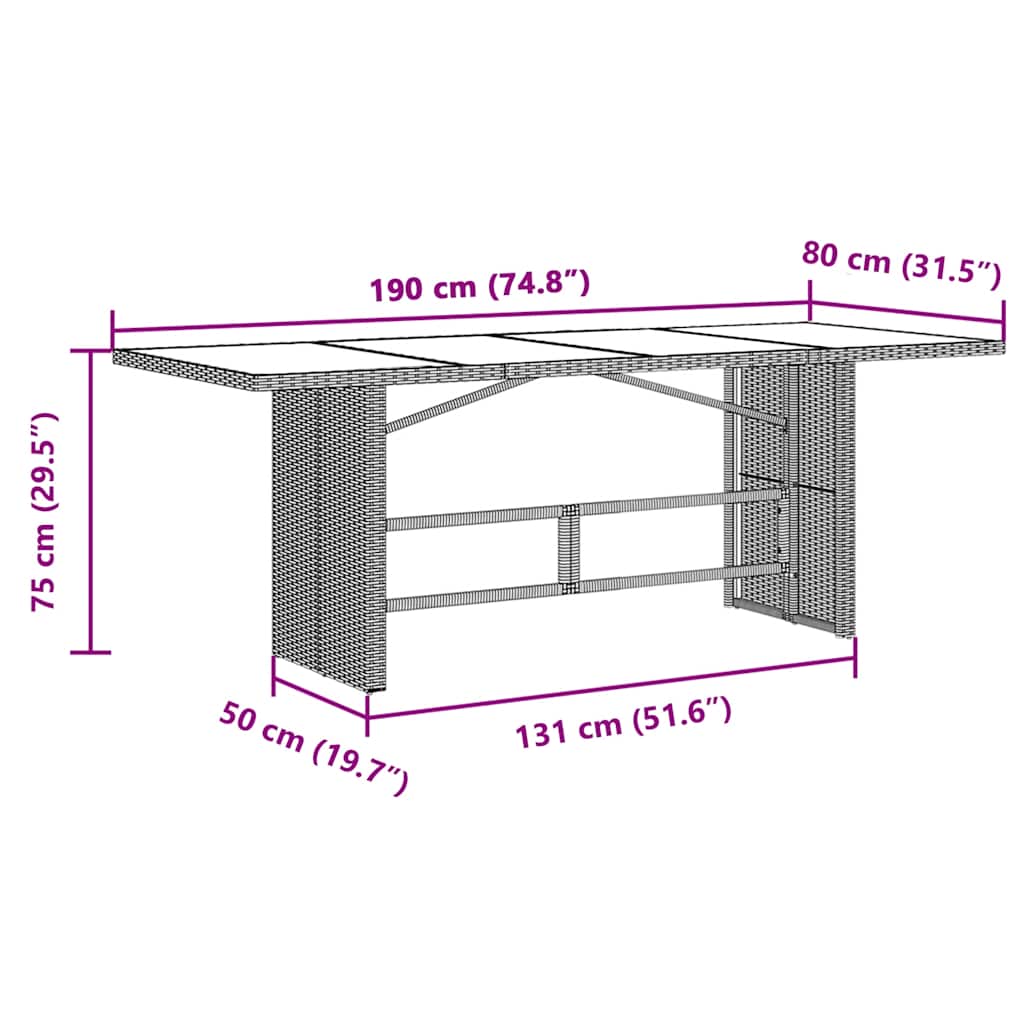 Set Bistrò da Giardino 9 pz con Cuscini in Polyrattan Grigio