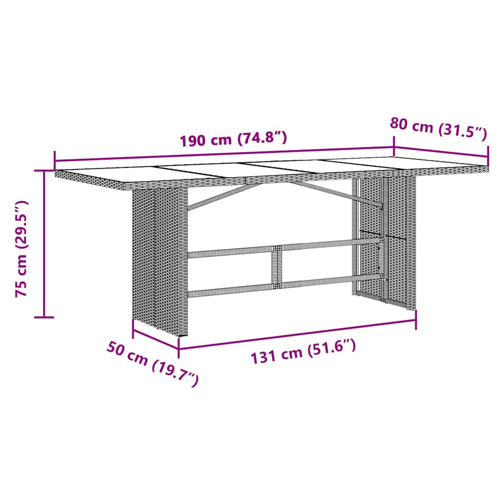Set Bistrò da Giardino 9 pz con Cuscini in Polyrattan Grigio