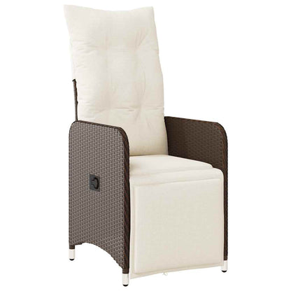 Set Bistrò da Giardino 5 pz con Cuscini in Polyrattan Marrone | homemem39