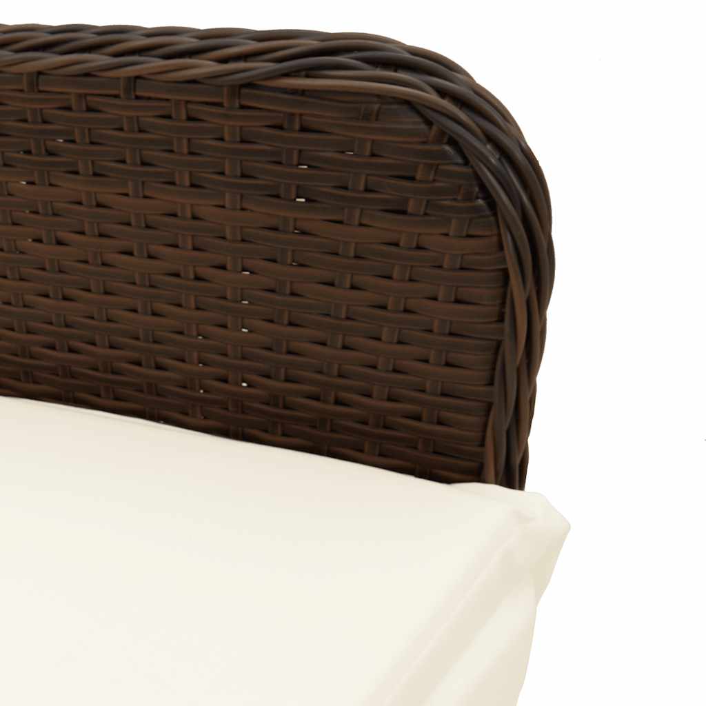 Set Bistrò da Giardino 7 pz con Cuscini in Polyrattan Marrone | homemem39