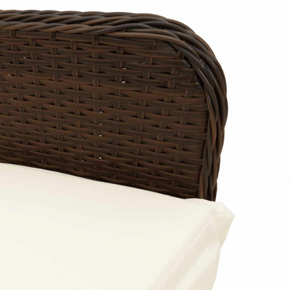 Set Bistrò da Giardino 7 pz con Cuscini in Polyrattan Marrone | homemem39