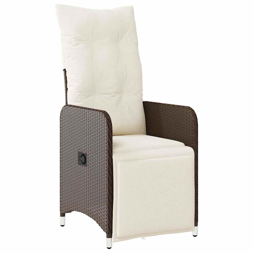 Set Bistrò da Giardino 9 pz con Cuscini in Polyrattan Marrone | homemem39