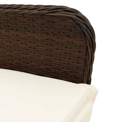 Set Bistrò da Giardino 9 pz con Cuscini in Polyrattan Marrone
