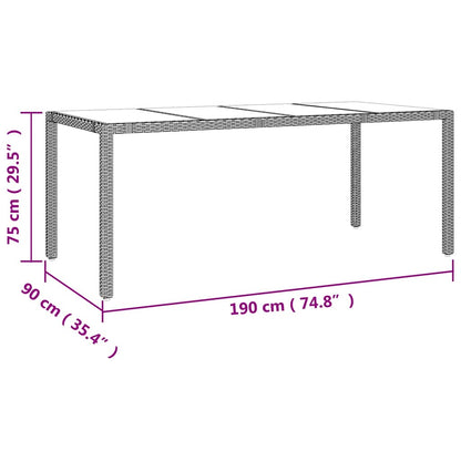 Set Bistrò da Giardino 9 pz con Cuscini in Polyrattan Marrone