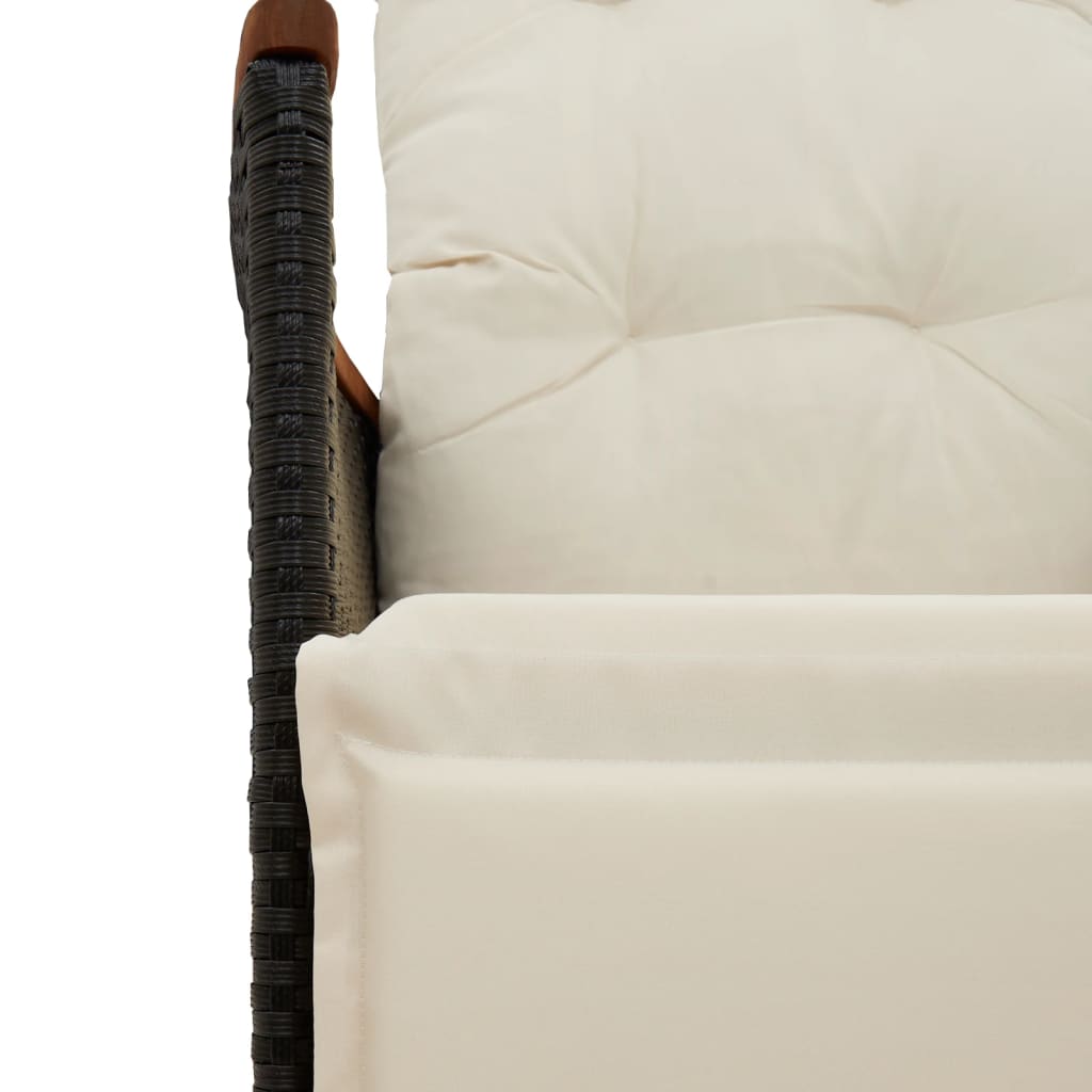 Set da Bistrò da Giardino 11 pz con Cuscini Nero in Polyrattan | homemem39