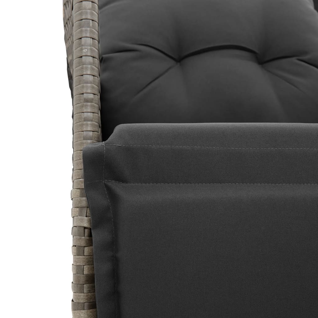 Set Bistrò da Giardino 11 pz con Cuscini in Polyrattan Grigio | homemem39