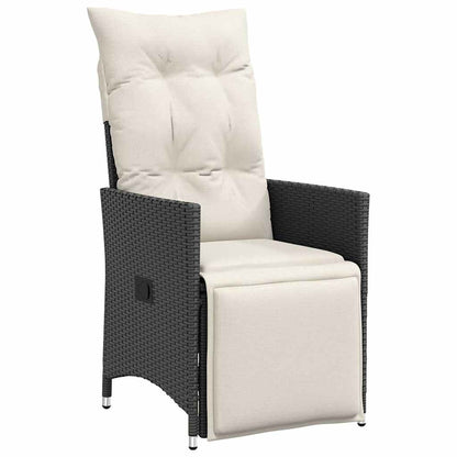 Set Bistrò da Giardino 9 pz con Cuscini in Polyrattan Nero | homemem39