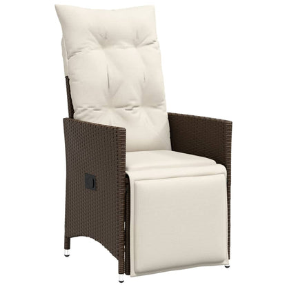 Set Bistrò da Giardino 11 pz con Cuscini in Polyrattan Marrone | homemem39