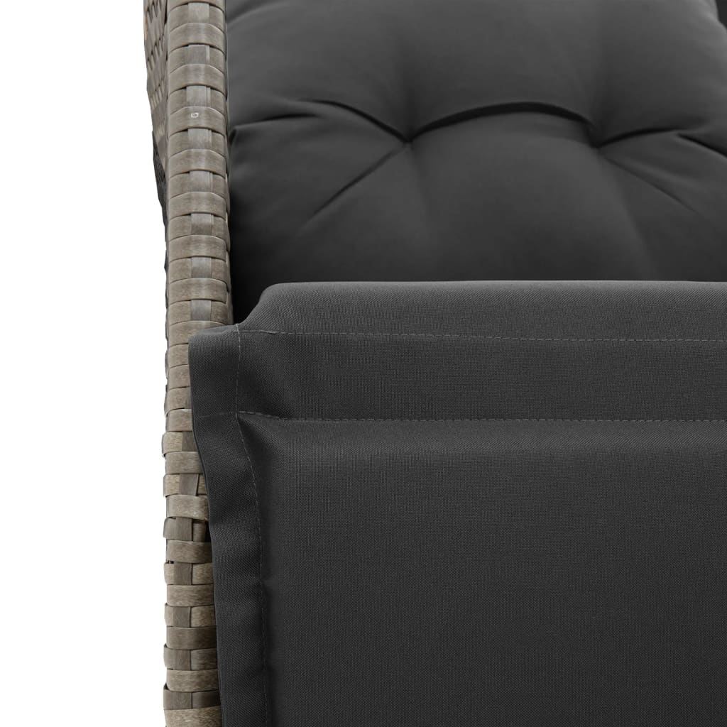 Set Bistrò da Giardino 9 pz con Cuscini in Polyrattan Grigio | homemem39