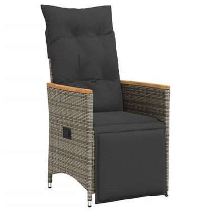 Set Bistrò da Giardino 11 pz con Cuscini in Polyrattan Grigio | homemem39